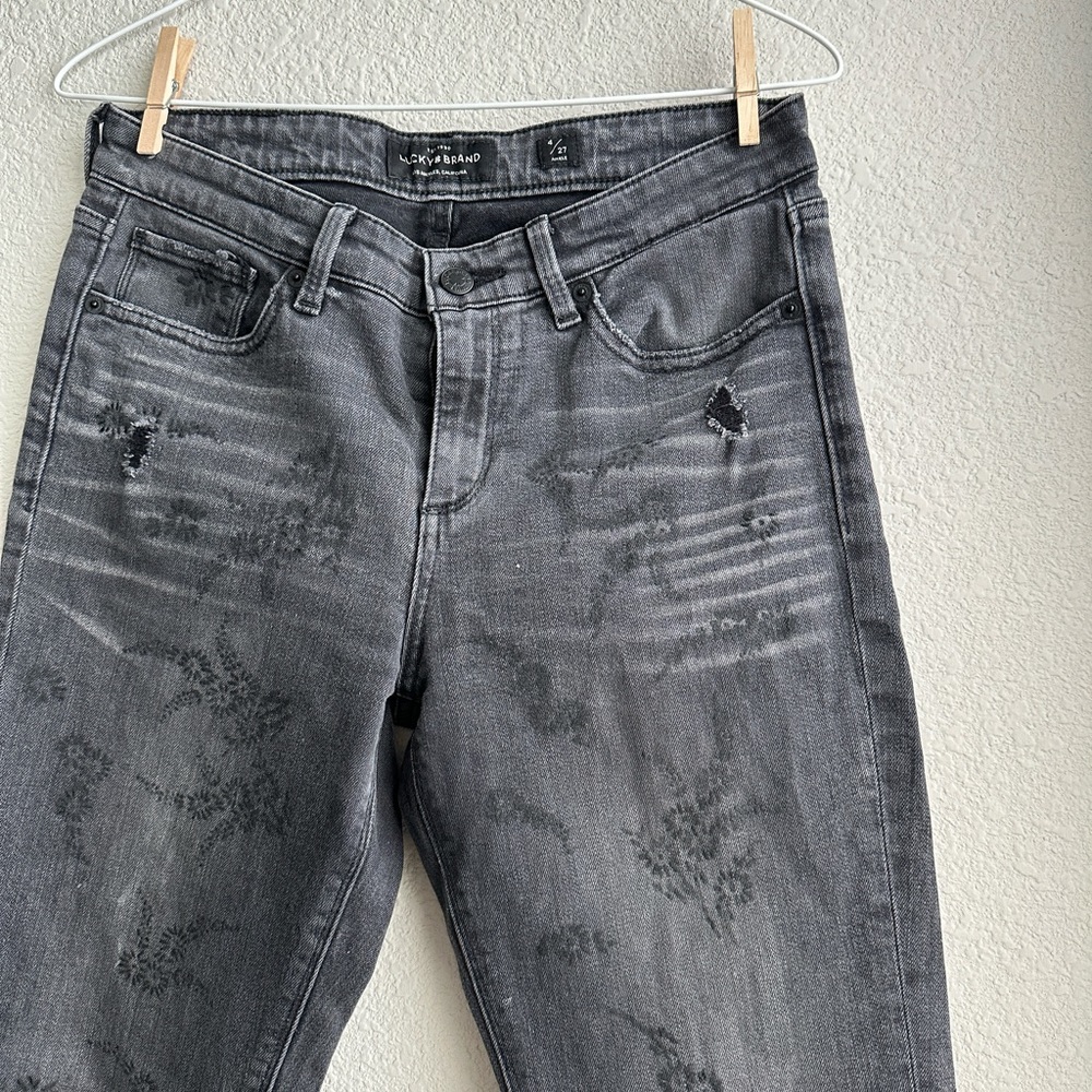 LUCKY BRAND DISTRESSED HIGH RISE SKINNY JEANS